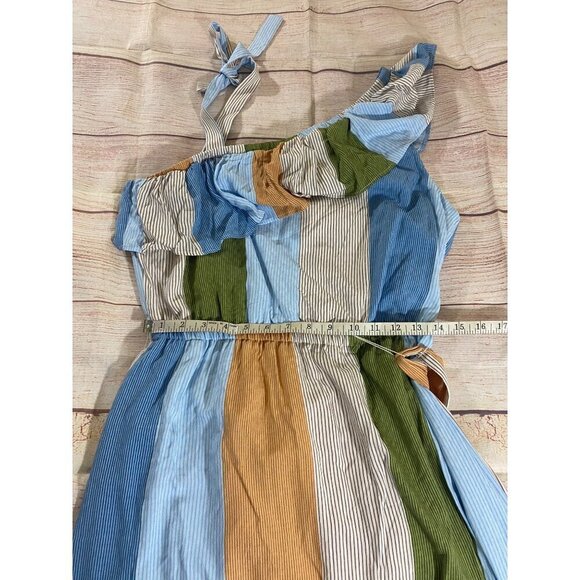 LC Lauren Conrad Women's Color Block One Shoulder Multi Maxi Dress - Medium - Picture 9 of 12